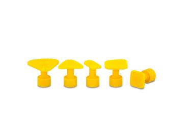 Klebeadapter - Klebepads - gelb - 5er Set - verschiedene Größen und Formen